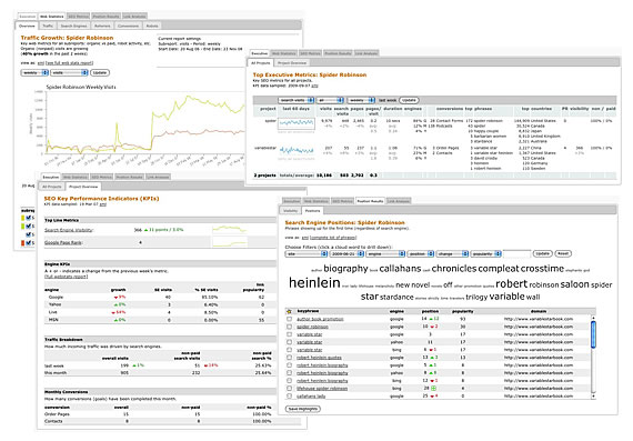 SEO Dashboard chart collage