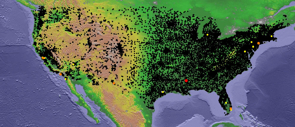 custom mapping example: USA zip code map