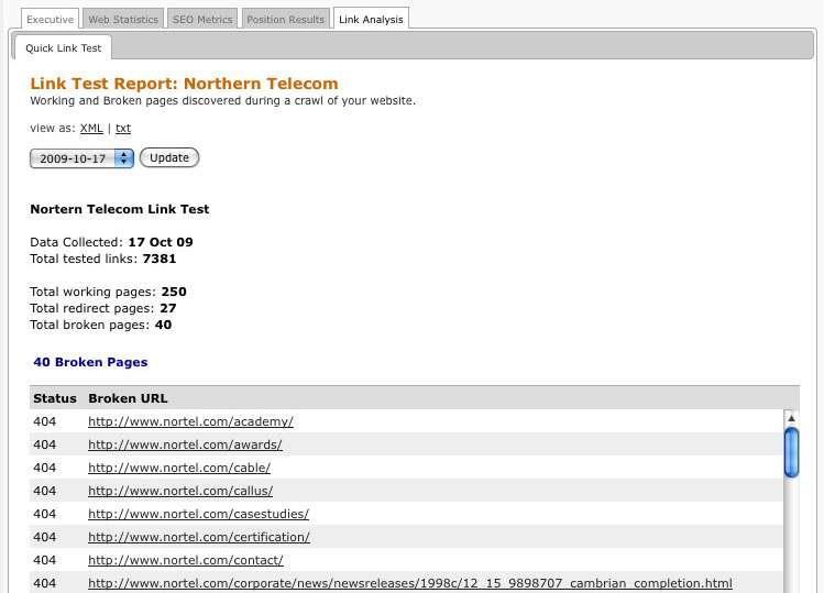 web statistics overview screenshot